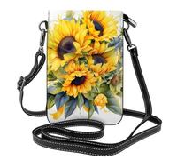 Mexpekil Borsa a tracolla in pelle per le donne a tracolla custodia per telefono impermeabile borsa portafoglio piccole borse da donna, Girasoli floreale, Taglia unica