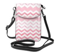 Mexpekil Borsa a tracolla in pelle per le donne a tracolla custodia per telefono impermeabile borsa portafoglio piccole borse da donna, Rosa a righe ondulate, Taglia unica