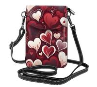 Mexpekil Borsa a tracolla in pelle per le donne a tracolla custodia per telefono impermeabile borsa portafoglio piccole borse da donna, Cuore rosso., Taglia unica