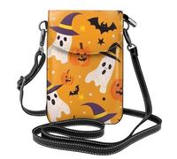 Mexpekil Borsa a tracolla in pelle per le donne a tracolla custodia per telefono impermeabile borsa portafoglio piccole borse da donna, Ghosts Pumpkins Bat, Taglia unica
