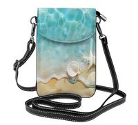 Mexpekil Borsa a tracolla in pelle per le donne a tracolla custodia per telefono impermeabile borsa portafoglio piccole borse da donna, Stelle marine conchiglie Mare, Taglia unica