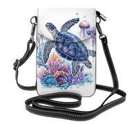 Mexpekil Borsa a tracolla in pelle per le donne a tracolla custodia per telefono impermeabile borsa portafoglio piccole borse da donna, Viola Tartaruga Medusa Corallo, Taglia unica