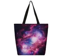 Mexpekil Borsa a tracolla in tela con nebulosa magica 3D, per donne e ragazze, riutilizzabile, per la spesa, grande, borsa a tracolla multiuso