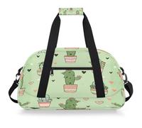 Mexpekil Borsa da palestra da viaggio a forma di cuore con cactus per ragazze e ragazzi borse da viaggio per il fine settimana borsa impermeabile per sport danza scuola pratica