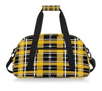 Mexpekil Borsa da palestra da viaggio a quadri gialli per ragazze ragazzi borse da viaggio per il fine settimana borsa impermeabile per sport danza scuola pratica