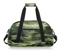 Mexpekil Borsa da palestra da viaggio astratta della foresta verde per ragazze ragazzi borse da viaggio per il fine settimana borsa impermeabile per sport danza scuola pratica