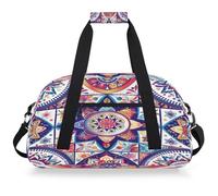 Mexpekil Borsa da palestra da viaggio Boho Mandala per ragazze e ragazzi, borsa da portare con sé durante la notte del fine settimana, borsa impermeabile per sport, danza, scuola pratica