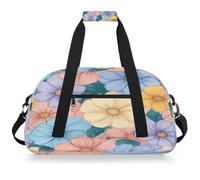 Mexpekil Borsa da palestra da viaggio colorata con fiori bohémien per ragazze e ragazzi, borsa da viaggio per il fine settimana, impermeabile, per sport, danza, scuola, pratica