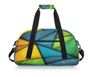 Mexpekil Borsa da palestra da viaggio colorata con forme geometriche per ragazze e ragazzi borse da viaggio per il fine settimana borsa impermeabile per sport danza scuola pratica