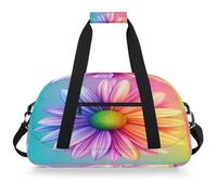Mexpekil Borsa da palestra da viaggio colorata con margherite arcobaleno per ragazze e ragazzi borse da viaggio per il fine settimana borsa impermeabile per sport danza scuola pratica