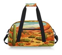 Mexpekil Borsa da palestra da viaggio con cactus del deserto natura per ragazze ragazzi borse da viaggio per il fine settimana borsa impermeabile per sport danza scuola pratica