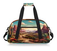 Mexpekil Borsa da palestra da viaggio con cactus del deserto per ragazze e ragazzi borsa da viaggio per il fine settimana borsa impermeabile per sport danza scuola pratica