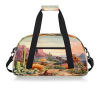 Mexpekil Borsa da palestra da viaggio con cactus in pietra del deserto, per ragazze e ragazzi, borsa da viaggio per il fine settimana, impermeabile, per sport, danza, scuola, pratica