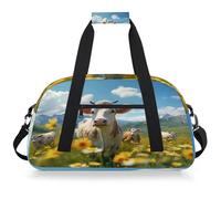Mexpekil Borsa da palestra da viaggio con fiore di mucca di montagna per ragazze e ragazzi borse da viaggio per il fine settimana borsa impermeabile per sport danza scuola pratica