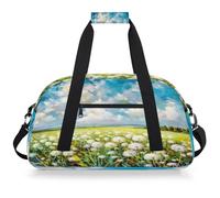 Mexpekil Borsa da palestra da viaggio con fiori cielo per ragazze ragazzi borse da viaggio per il fine settimana borsa impermeabile per sport danza scuola pratica