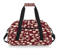 Mexpekil Borsa da palestra da viaggio con fiori di ciliegio rosso per ragazze e ragazzi, borsa da viaggio per il fine settimana borsa impermeabile per sport danza scuola pratica