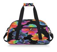 Mexpekil Borsa da palestra da viaggio con fiori di ibisco tie-dye per ragazze e ragazzi borse da viaggio per il fine settimana borsa impermeabile per sport danza scuola pratica