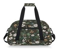 Mexpekil Borsa da palestra da viaggio con foglie verdi per ragazze e ragazzi borse da viaggio per il fine settimana borsa impermeabile per sport danza scuola pratica