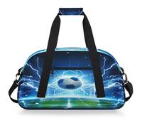 Mexpekil Borsa da palestra da viaggio con fulmini da calcio, per ragazze e ragazzi, borsa da viaggio per il fine settimana, impermeabile, per sport, danza, scuola, pratica