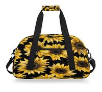Mexpekil Borsa da palestra da viaggio con girasoli gialli per ragazze e ragazzi borse da viaggio per il fine settimana borsa impermeabile per sport danza scuola pratica