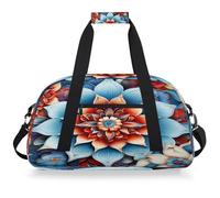 Mexpekil Borsa da palestra da viaggio con mandala floreale per ragazze e ragazzi, borsa da viaggio impermeabile per il fine settimana, per sport, danza, scuola, pratica