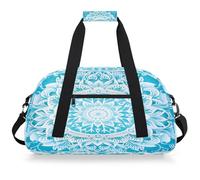 Mexpekil Borsa da palestra da viaggio con mandala verde acqua floreale per ragazze ragazzi borse da viaggio per il fine settimana borsa impermeabile per sport danza scuola pratica
