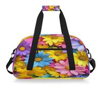 Mexpekil Borsa da palestra da viaggio con margherite colorate per ragazze e ragazzi borse da viaggio per il fine settimana borsa impermeabile per sport danza scuola pratica