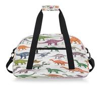 Mexpekil Borsa da palestra da viaggio con motivo di dinosauri, per ragazze e ragazzi, borsa da viaggio per il fine settimana, impermeabile, per sport, danza, scuola, pratica