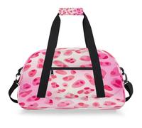Mexpekil Borsa da palestra da viaggio con motivo leopardato rosa per ragazze e ragazzi borse da viaggio per il fine settimana borsa impermeabile per sport danza scuola pratica