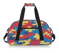 Mexpekil Borsa da palestra da viaggio con motivo puzzle per ragazze e ragazzi borse da viaggio per il fine settimana borsa impermeabile per sport danza scuola pratica