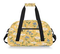 Mexpekil Borsa da palestra da viaggio con piccole margherite e piante, per ragazze e ragazzi, borsa da viaggio per il fine settimana, impermeabile, per sport, danza, scuola, pratica