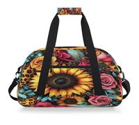 Mexpekil Borsa da palestra da viaggio con stampa di girasole, rosa, tigre, per ragazze e ragazzi, borsa da viaggio per il fine settimana, impermeabile, per sport, danza, scuola, pratica