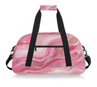 Mexpekil Borsa da palestra da viaggio in marmo rosa oro per ragazze ragazzi borse da viaggio per il fine settimana borsa impermeabile per sport danza scuola pratica