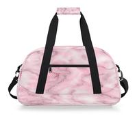 Mexpekil Borsa da palestra da viaggio in marmo rosa per ragazze e ragazzi borse da viaggio per il fine settimana borsa impermeabile per sport danza scuola pratica