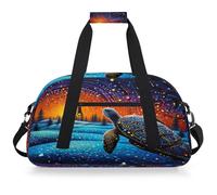 Mexpekil Borsa da palestra da viaggio magica con tartaruga artistica per ragazze e ragazzi, borsa da viaggio per il fine settimana, impermeabile, per sport, danza, scuola, pratica