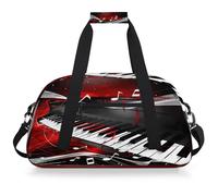 Mexpekil Borsa da palestra da viaggio musicale con tasti di pianoforte per ragazze e ragazzi borse da viaggio per il fine settimana borsa impermeabile per sport danza scuola pratica