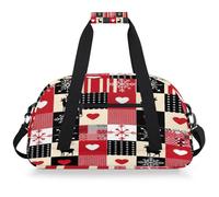 Mexpekil Borsa da palestra da viaggio natalizia patchwork per ragazze e ragazzi borse da viaggio per il fine settimana borsa impermeabile per sport danza scuola pratica