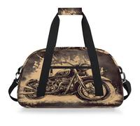 Mexpekil Borsa da palestra da viaggio per moto retrò per ragazze ragazzi borse da viaggio per il fine settimana borsa impermeabile per sport danza scuola pratica