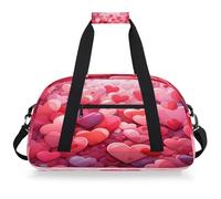 Mexpekil Borsa da palestra da viaggio per ragazze e ragazzi con amore rosso per San Valentino borse da viaggio per il fine settimana borsa impermeabile per sport danza scuola pratica