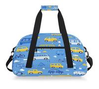 Mexpekil Borsa da palestra da viaggio per ragazze e ragazzi con auto dei cartoni animati e autobus borse da viaggio per il fine settimana borse impermeabili per sport danza scuola pratica