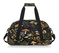 Mexpekil Borsa da palestra da viaggio per ragazze e ragazzi con funghi e insetti, borsa da viaggio per il fine settimana, impermeabile, per sport, danza, scuola, pratica