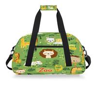 Mexpekil Borsa da palestra da viaggio per ragazze e ragazzi con leone in stile cartone animato giraffa borsa da viaggio per il fine settimana borse impermeabili per sport danza scuola pratica