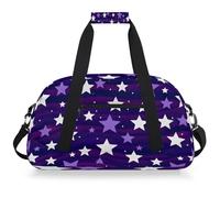 Mexpekil Borsa da palestra da viaggio per ragazze e ragazzi con stelle viola cielo borse da viaggio per il fine settimana borsa impermeabile per sport danza scuola pratica