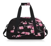 Mexpekil Borsa da palestra da viaggio rosa con fiori di ciliegio per ragazze e ragazzi borse da portare con sé durante la notte del fine settimana borsa impermeabile per sport danza scuola pratica