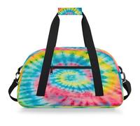 Mexpekil Borsa da palestra da viaggio rosa tie-dye per ragazze ragazzi borse da viaggio per il fine settimana borsa impermeabile per sport danza scuola pratica