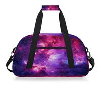 Mexpekil Borsa da palestra da viaggio rosa viola galassia per ragazze ragazzi borse da viaggio per il fine settimana borsa impermeabile per sport danza scuola pratica