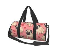 Mexpekil Borsa da palestra pieghevole Carry On Travel Duffle Bags Impermeabile Donna Uomo Bagaglio a Mano Borsa Grande Weekend Borse da notte, Cuori Pug Puppy, Taglia unica