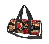 Mexpekil Borsa da palestra pieghevole Carry On Travel Duffle Bags Impermeabile Donna Uomo Bagaglio a Mano Borsa Grande Weekend Borse da notte, Onda Giapponese Fiore, Taglia unica