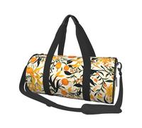 Mexpekil Borsa da palestra pieghevole Carry On Travel Duffle Bags Impermeabile Donna Uomo Bagaglio a Mano Borsa Grande Weekend Pernottamento Borse per Sport Danza, Ramo di foglie d'arancia, Taglia