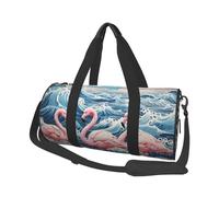 Mexpekil Borsa da palestra pieghevole Carry On Travel Duffle Bags Impermeabile Donna Uomo Bagaglio a Mano Borsa Grande Weekend Borse da notte, Onda fenicottero, Taglia unica
